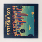 Los Angeles California Retro Travel Puzzle (Horizontal)