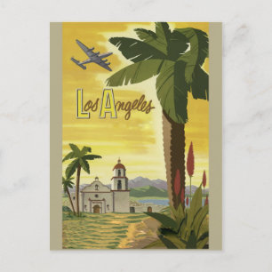 Los Angeles California Retro Vintage Travel Poster Postkarte