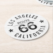 Los Angeles California Route 66 Runder Pappuntersetzer (Angewinkelt)