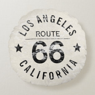 Los Angeles California Route 66 Rundes Kissen