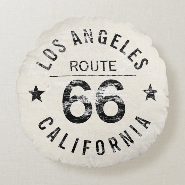 Los Angeles California Route 66 Rundes Kissen (Vorderseite)