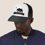 Los Angeles California Schwarz-weiß Bärenfahne Truckerkappe (Beispiel)