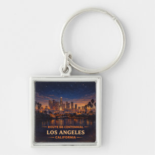 Los Angeles California Skyline Dämmerung Palm Ster Schlüsselanhänger
