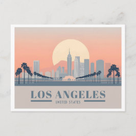Los Angeles California Skyline Pastel Travel Postkarte