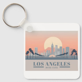 Los Angeles California Skyline Pastel Travel Schlüsselanhänger