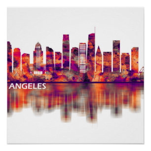 Los Angeles California Skyline Poster