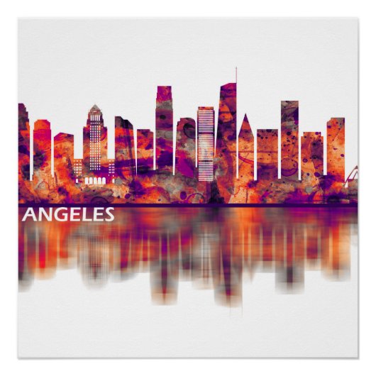 Los Angeles California Skyline Poster (Vorderseite)