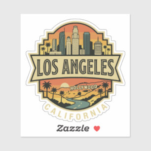 Los Angeles California Skyline Vintage Reise Aufkleber