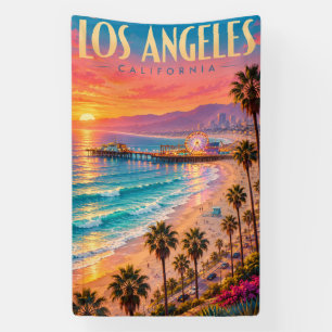 Los Angeles California Sonnenuntergang Reiseplakat Banner