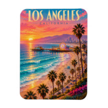 Los Angeles California Sonnenuntergang Reiseplakat