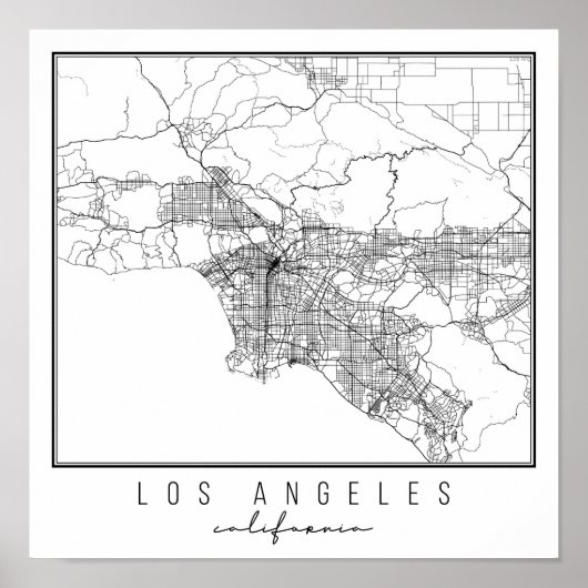 Los Angeles California Street Map Poster (Vorne)