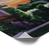 Los Angeles California Sunset at Echo Park Poster (Ecke)