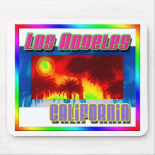 "Los Angeles California Sunset Palm Trees" Mousepa Mousepad