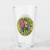 Los Angeles California Surfer Girl Beer Glas (Vorderseite)