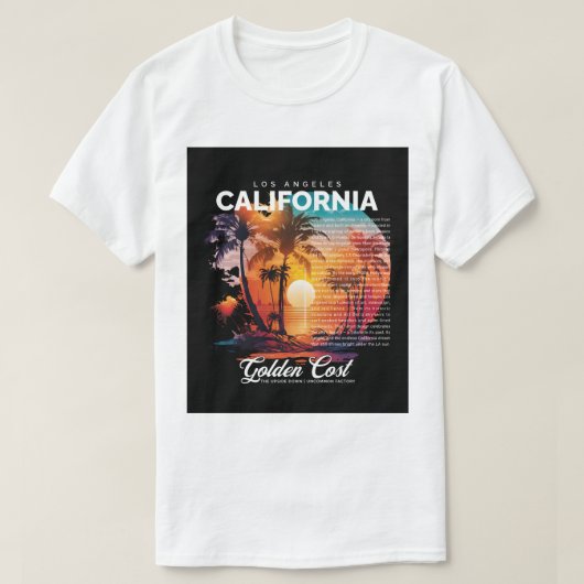 Los Angeles California T-Shirt – Golden Coast Vibe (Design vorne)