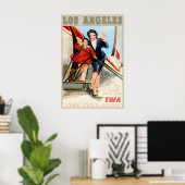 Los Angeles California TWA Trans World Airlines Poster (Heimbüro)