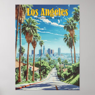 Los Angeles California USA Vintage Travel Poster