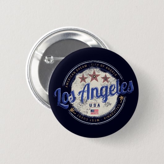 Los Angeles California USA Vintage Westküste Button (Vorne & Hinten)