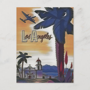 LOS ANGELES CALIFORNIA VINTAGE REISE POSTKARTE
