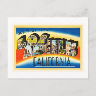 Los Angeles California Vintage Reiseführer von Mar Postkarte