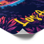 Los Angeles California Vintage Travel Illustration Poster (Ecke)