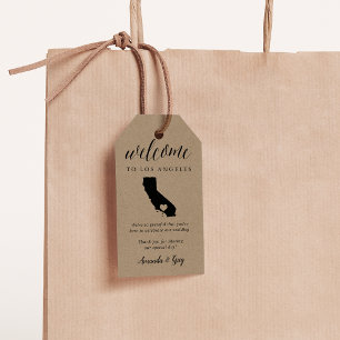 Los Angeles California Wedding Willkommenstempel Geschenkanhänger