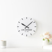 Los Angeles California Zeitzone minimalistisch Runde Wanduhr (Zuhause)