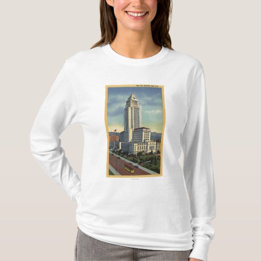 Los Angeles, CaliforniaA Ansicht von Rathaus T-Shirt (Vorderseite)