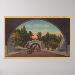 Los Angeles, CATnel-Ansicht des Elysian Parks Poster