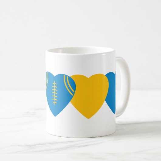 Los Angeles Chargers Football Heart Design Kaffeetasse (VorderseiteRechts)
