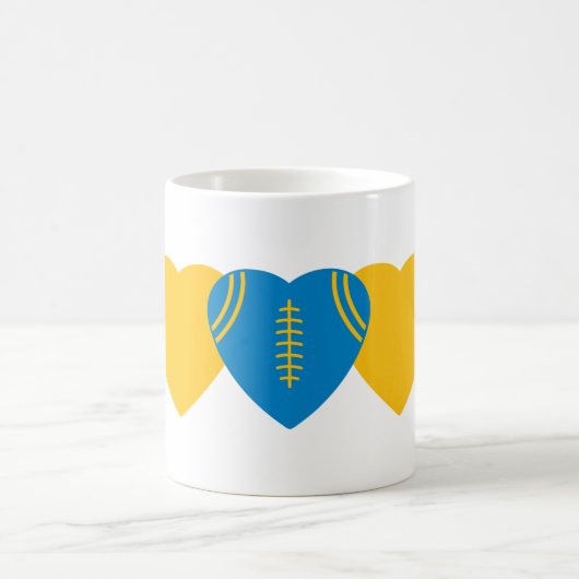 Los Angeles Chargers Football Heart Design Kaffeetasse (Mittel)