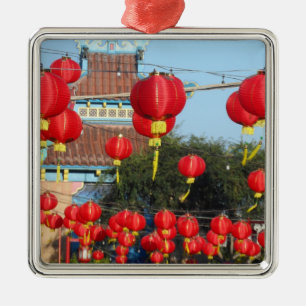 Los Angeles Chinatown Silbernes Ornament