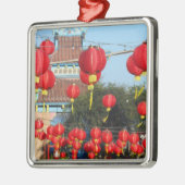 Los Angeles Chinatown Silbernes Ornament (Links)