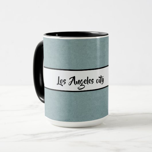 Los Angeles City Elegant Black Gray Ringer 15oz Tasse (Vorderseite Links)