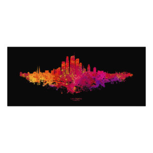 Los Angeles City Skyline Colorful Fotodruck