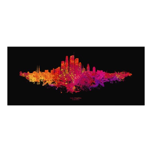 Los Angeles City Skyline Colorful Fotodruck (Vorne)