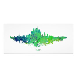 Los Angeles City Skyline - Lime Green Blue Fotodruck