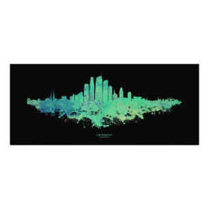 Los Angeles City Skyline - Mintgrün Fotodruck