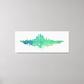 Los Angeles City Skyline - Minze Green Leinwanddruck