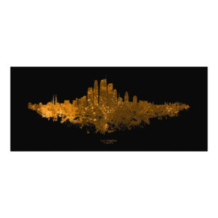 Los Angeles City Skyline - Orange Fotodruck