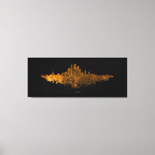 Los Angeles City Skyline - Orange Leinwanddruck