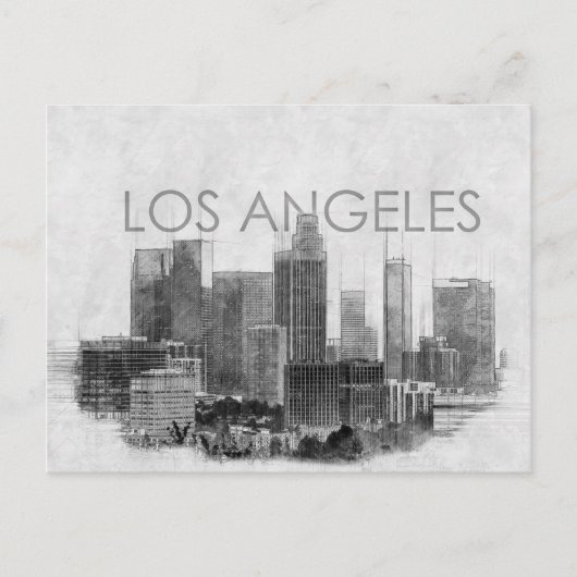 Los Angeles city skyline sketch Feiertagspostkarte (Vorderseite)