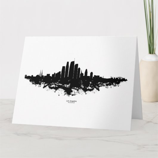 Los Angeles City Skyline Watercolor Dankeskarte (Vorderseite)