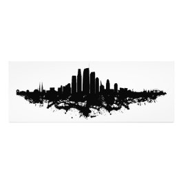 Los Angeles City Skyline Watercolor Fotodruck