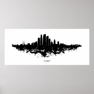 Los Angeles City Skyline Watercolor Poster
