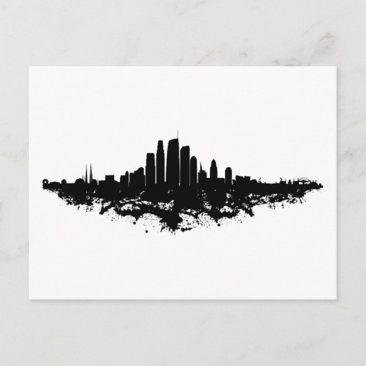 Los Angeles City Skyline Watercolor Postkarte (Vorderseite)