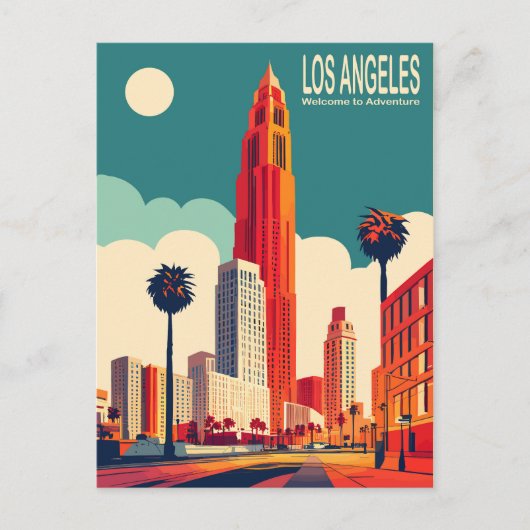 Los Angeles, City Streets, Reisen Postkarte (Vorderseite)