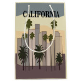 Los Angeles Cityscape Sunset Palm Trees Kalifornie Mittlere Geschenktüte (Vorderseite)