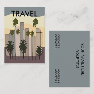 Los Angeles Cityscape Sunset Palm Trees Kalifornie Visitenkarte