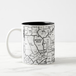 Los Angeles County-Straßen-Atlas Zweifarbige Tasse